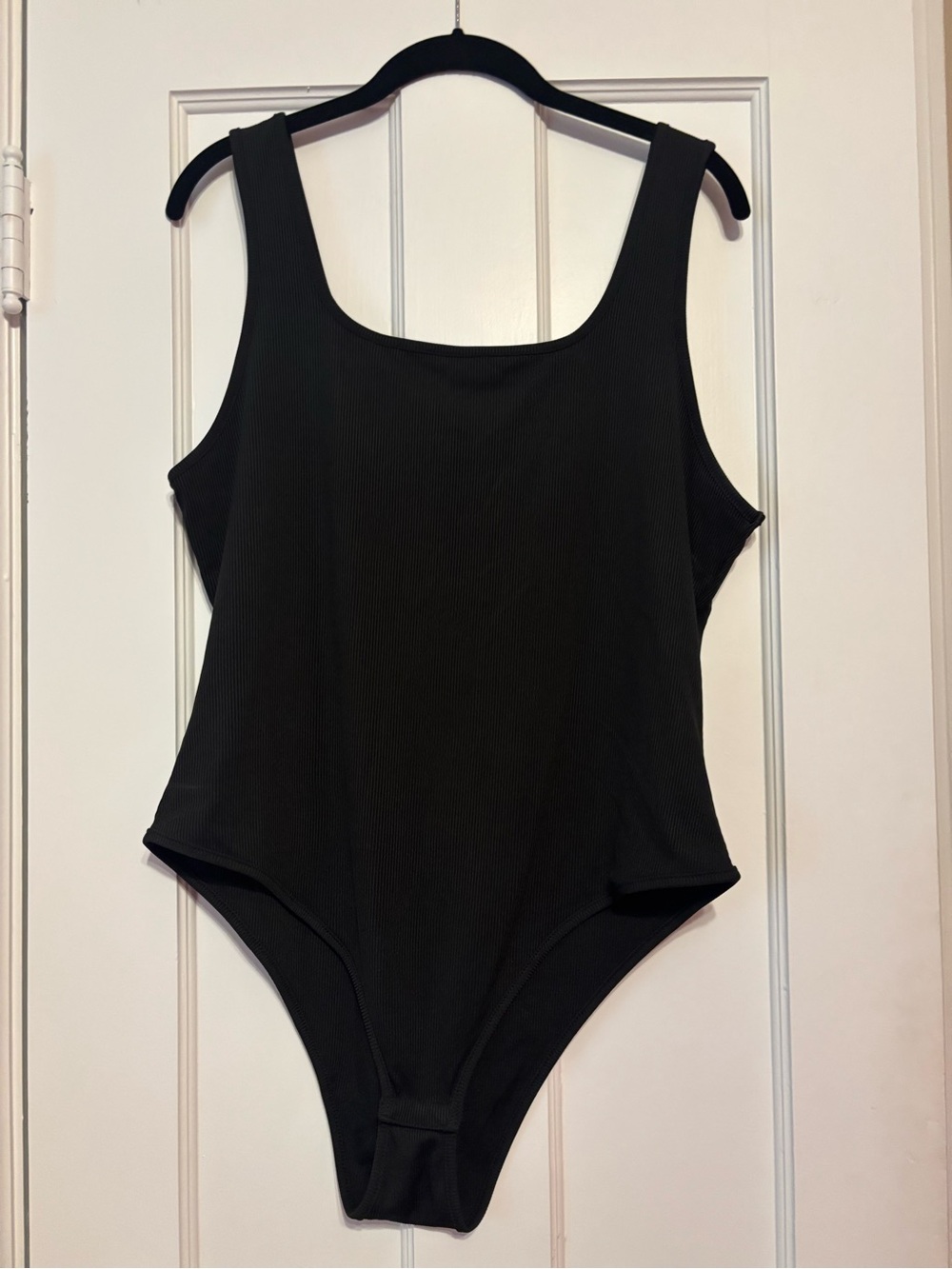 Black Ribbed women’s plus size 2X black bodysuit